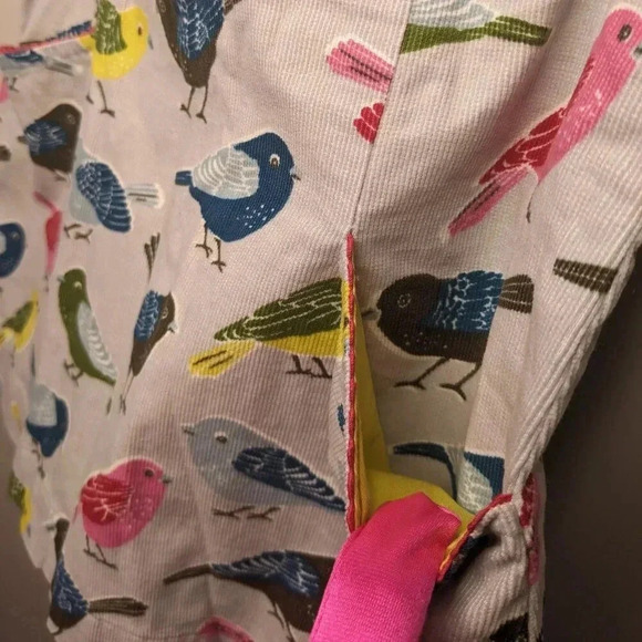 Baby Boden Girls Corduroy Pinafore Bird Print Dress Sz 18-24 Months 100% Cotton - Picture 5 of 16